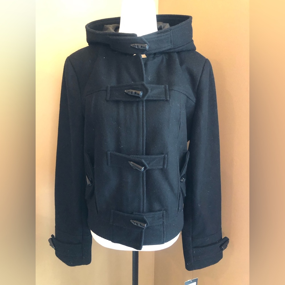 NWT - Stylish Wool Blend Jacket in Black